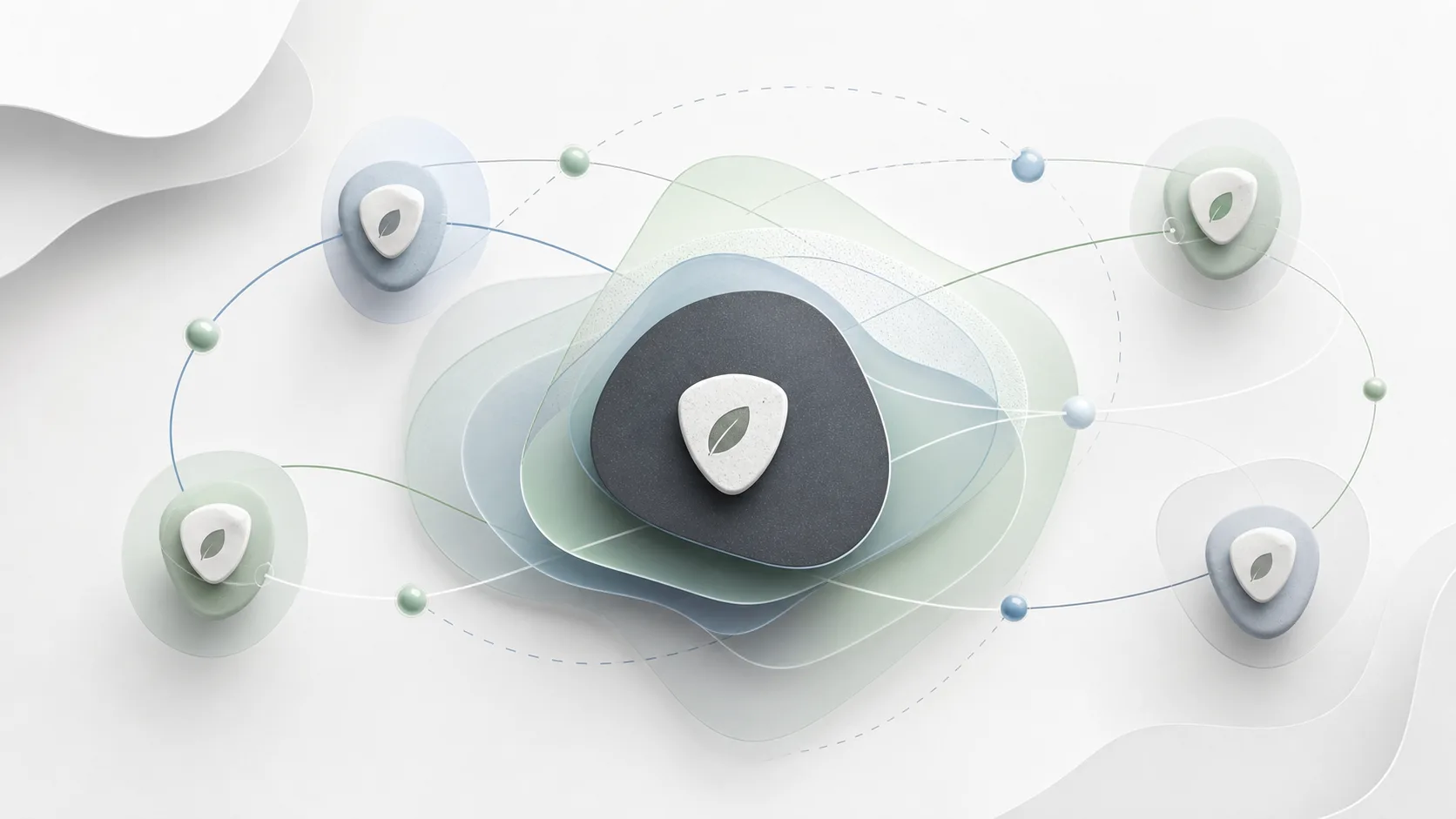 Abstract connected layers representing private cross-device habit sync